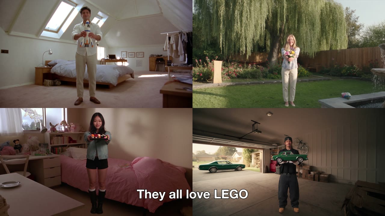 Personaggi e costruzioni nello spot personale LEGO